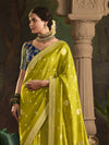 Lime Green Banarasi Silk Saree