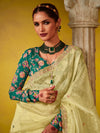 Lime Green Georgette Designer Saree