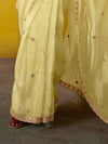 Lime Green Georgette Designer Saree