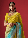 Lime Yellow Banarasi Dola Silk Saree