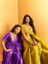 Lime Yellow Woven Designer Tussar Silk Saree, shown with other colours