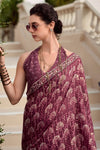 Lotus Pink Mul Mul Silk Saree