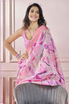 Lotus Pink Printed Silk Cotton Saree