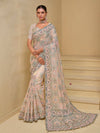 Luxe Cream Banarasi Silk Saree With Grand Embroidery