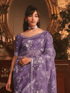 Luxe Lavender Organza Silk Saree