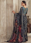 Luxurious Gunmetal Blue Printed Brasso Organza Saree