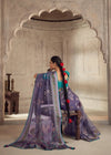 Luxurious Lavender Printed Brasso Organza Saree