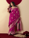 Magenta Banarasi Silk Saree