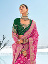 Magenta Pink Georgette Bandhani Patola Saree