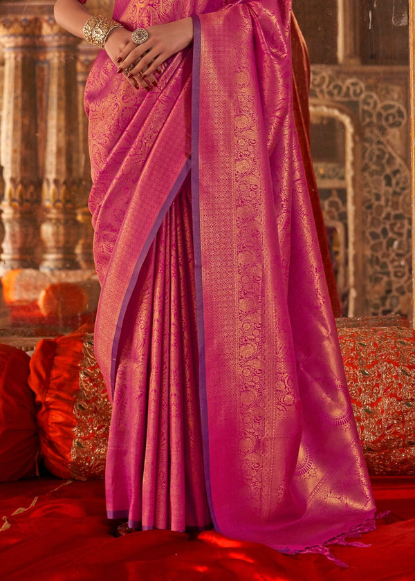 Magenta Pink Kanjivaram Silk Saree