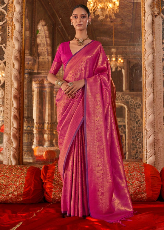 Magenta Pink Kanjivaram Silk Saree