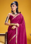 Magenta Pink Linen Silk Saree
