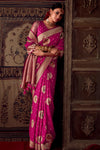 Magenta Purple Banarasi Dola Silk Designer Saree