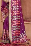 Magenta Purple Banarasi Saree With Zari Woven Motifs