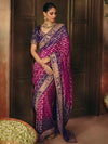 Magenta Purple Bandhani Banarasi Georgette Saree