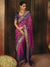 Magenta Purple Bandhani Banarasi Georgette Saree