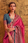 Magic Potion Pink Woven Kanjivaram Handloom Silk Saree