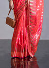 Magic Potion Red Silk Saree With Temple Border