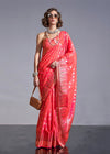 Magic Potion Red Silk Saree With Temple Border