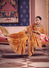 Marigold Orange Zari Tissue Designer Embroidered Saree