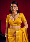 Marigold Yellow Banarasi Silk Saree