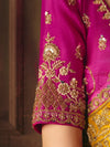 Marigold Yellow Bandhani Banarasi Georgette Saree, contrast blouse close-up