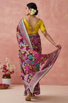 Maroon Brasso Organza Printed Saree