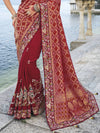 Maroon Red Designer Silk Saree with Zari Weaving