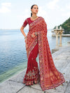 Maroon Red Designer Silk Saree with Zari Weaving