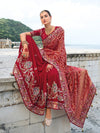 Maroon Red Designer Silk Saree with Zari Weaving