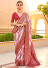 Maroon Red Soft Silk Saree