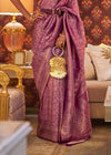 Matrix Purple Dual Tone Woven Kanjivaram Silk Saree