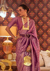 Matrix Purple Dual Tone Woven Kanjivaram Silk Saree