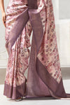 Mauve and Cream Banarasi Digital Printed Saree