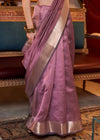 Mauve Lavender Chiffon Silk Saree