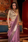 Mauve Lavender Chiffon Silk Saree