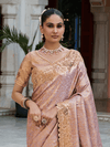 Mauve Pink Banarasi Tissue Silk Saree