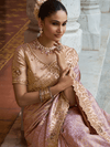 Mauve Pink Banarasi Tissue Silk Saree