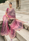 Mauve Pink Embroidery Designer Silk Saree