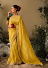 Maximum Yellow Fancy Dola Silk Designer Saree