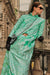 Meadow Green Lucknowi Chikankari Organza Saree
