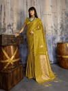 Mehendi Green Banarasi Satin Silk Saree