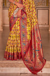 Metallic Yellow Designer Printed Patola Silk Saree