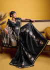 Midnight Black Banarasi Satin Silk Saree
