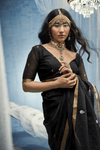 Midnight Black Banarasi Silk Saree