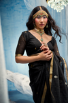Midnight Black Banarasi Silk Saree