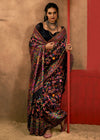 Midnight Black Kashmiri Chinar Cotton Pashmina Saree
