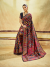 Midnight Black Kashmiri Kani Handloom Cotton Silk Saree