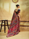 Midnight Black Kashmiri Kani Handloom Cotton Silk Saree