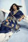 Midnight Navy Banarasi Silk Saree